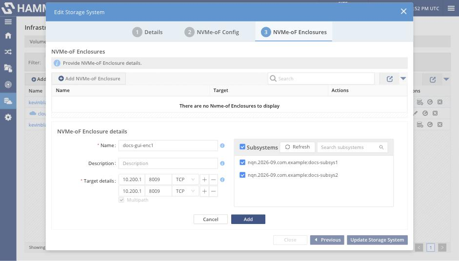 admin adding an nvme of enclosure and subsystems image5