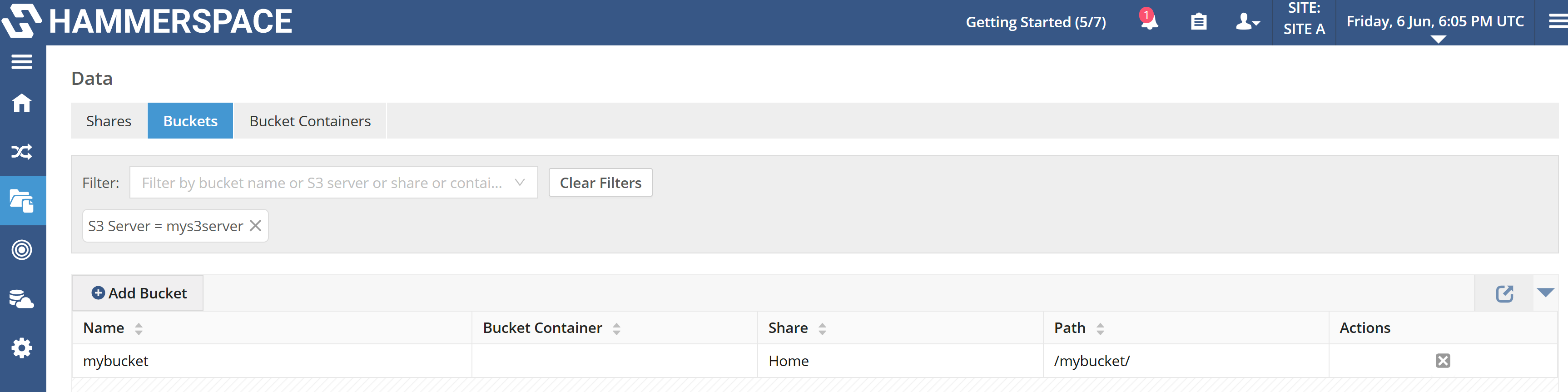 admin deleting an s3 bucket image1