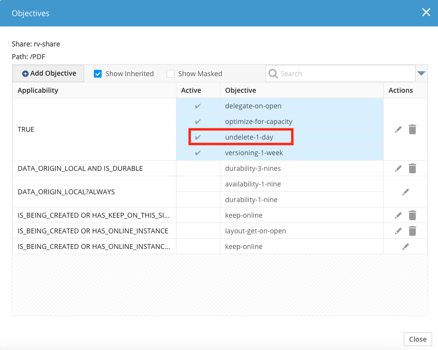 admin configuring undelete using the gui image3