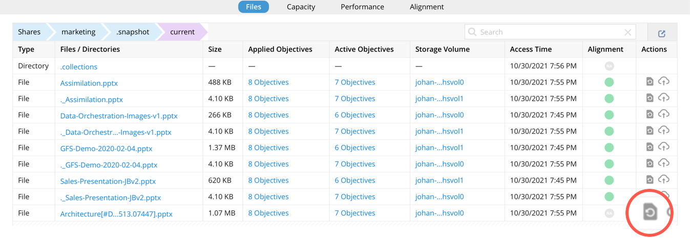 admin recovering deleted file using the gui image2