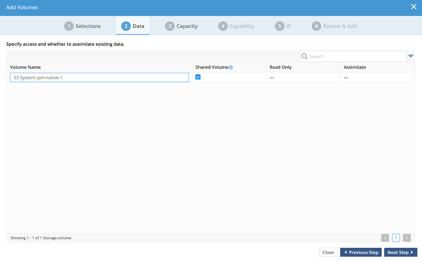config adding a bucket as a shared volume image1