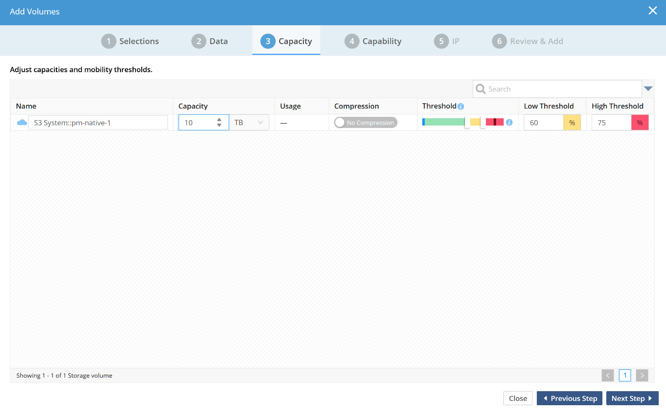 config adding a bucket as a shared volume image2