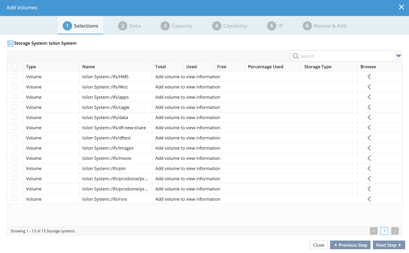 config adding isilon storage volumes image1