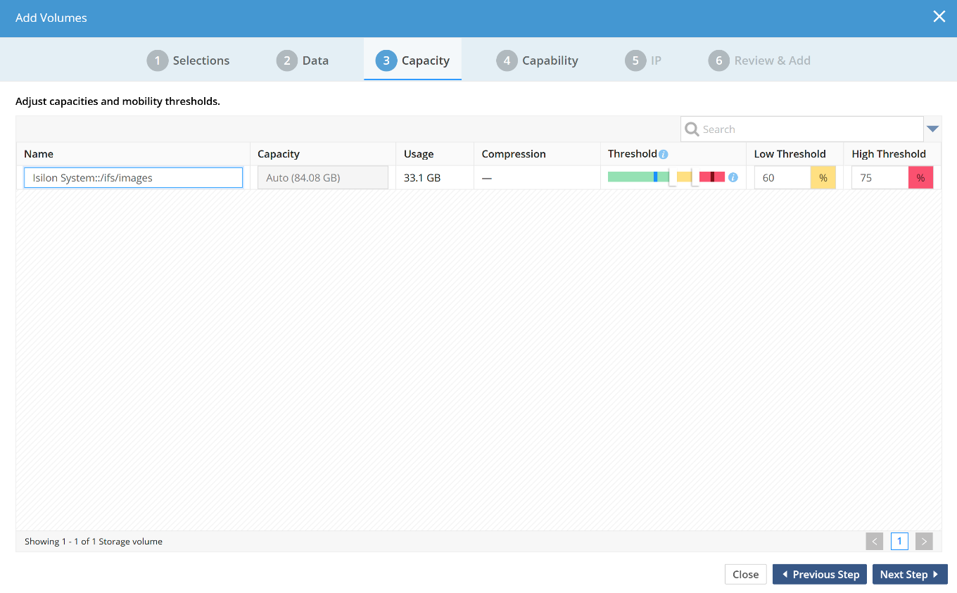 config adding isilon storage volumes image3