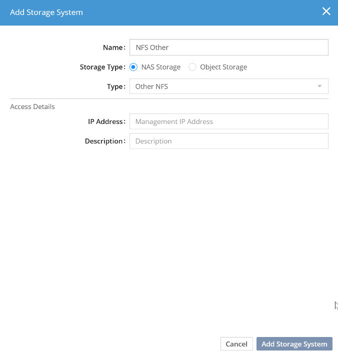 config nfs other storage type image1