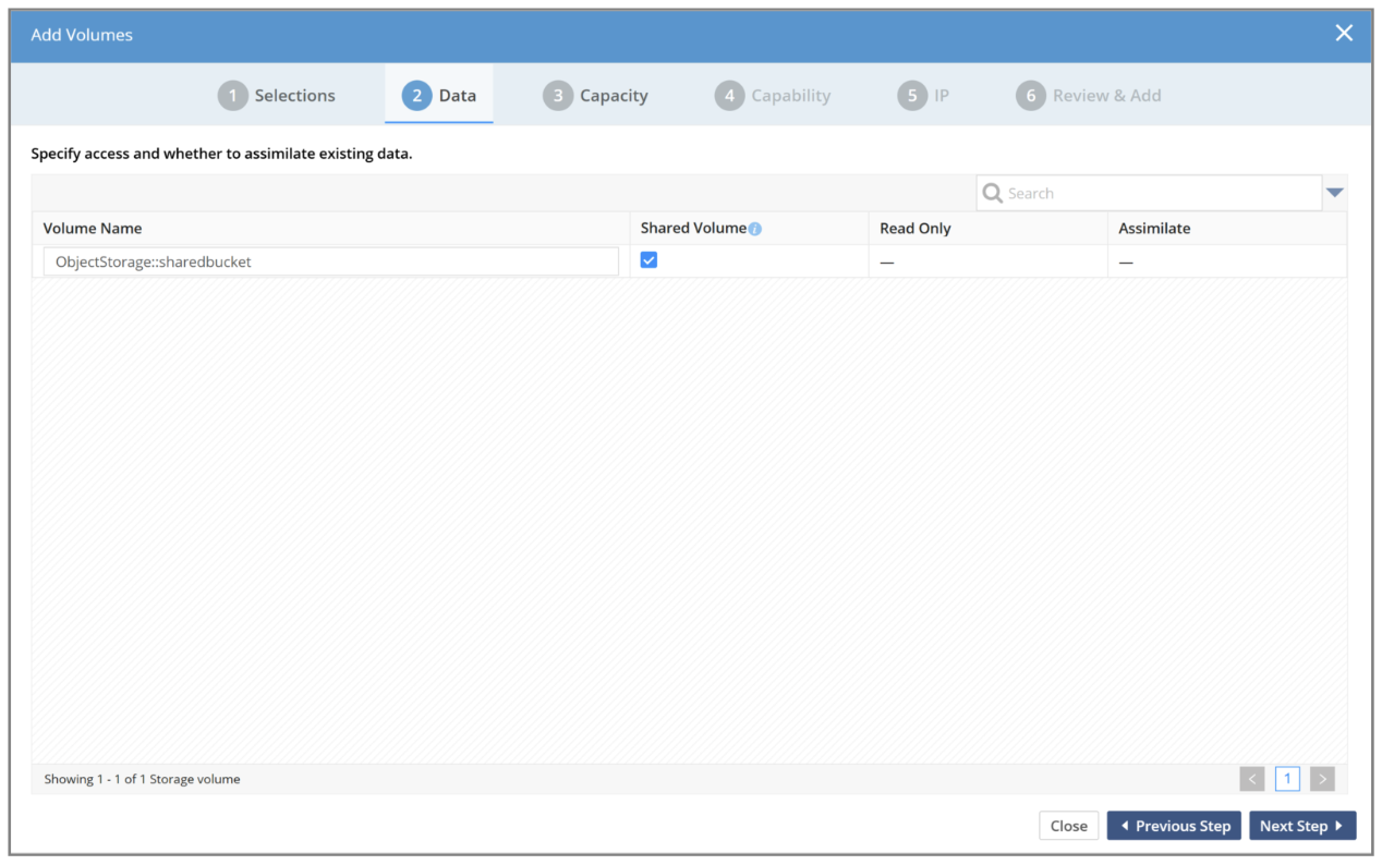gfsr add a shared bucket using the gui image2