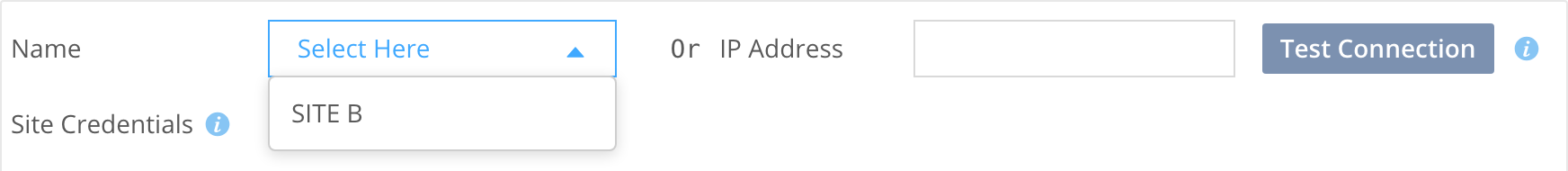 The Add Participant Name dropdown open showing the remote site AE15J7QCN01WL4 pre-populated