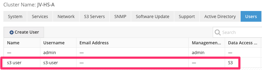 s3 create a local user for s3 access image3