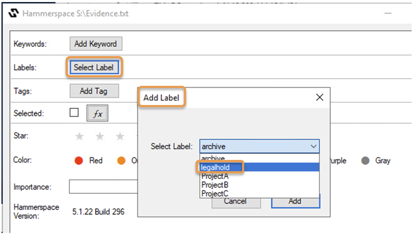 worm setting worm on a file through a user applied label image4